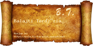 Balajti Terézia névjegykártya